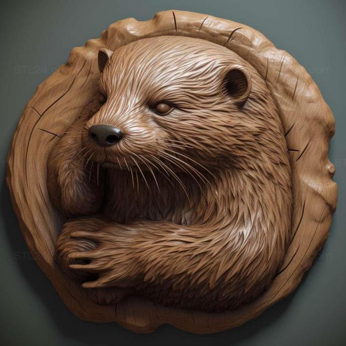 Nature and animals (otter 3, NATURE_4679) 3D models for cnc